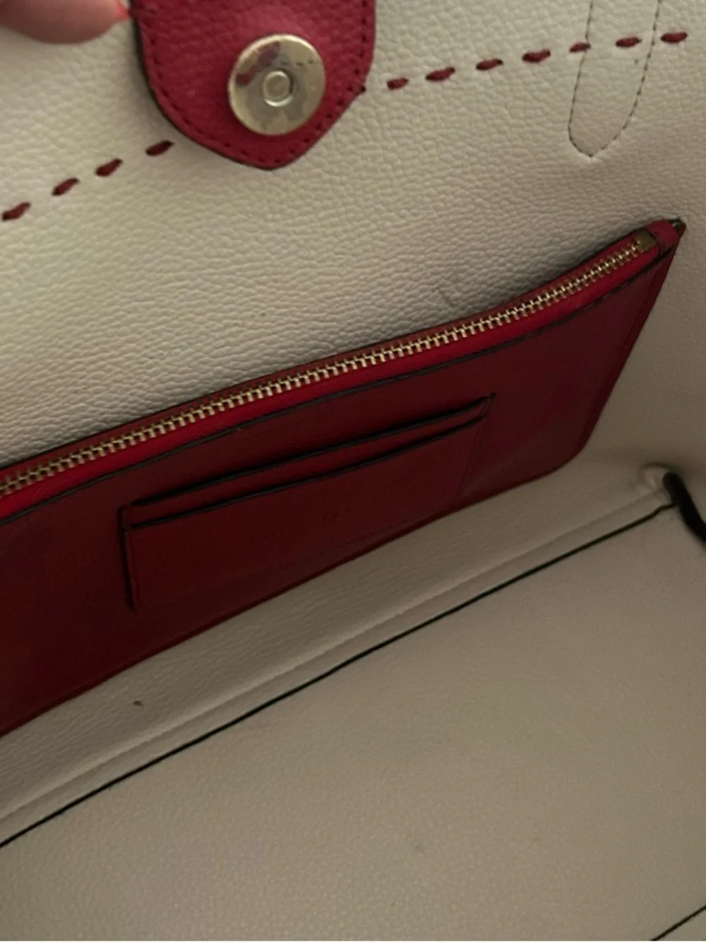 Cole Haan Red Leather Shoulder bag structured tote bag everyday